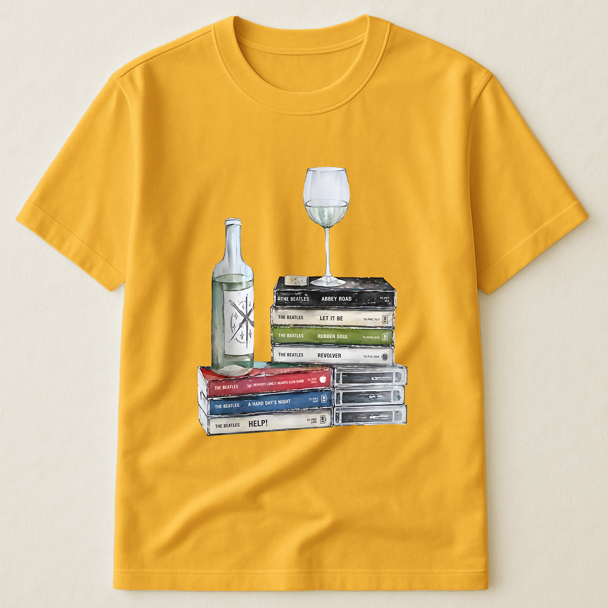 The Beatles Cassette Album Collection T-Shirt Retro Music The Beatles Merch Tee