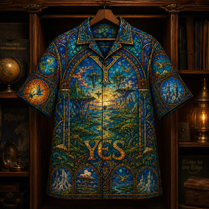 Yes Hawaiian Shirt - Stained Glass Progressive Rock All-Over Print Button-Up Shirt