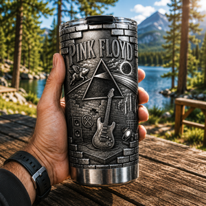 Pink Floyd Dark Side of the Moon Insulated Tumbler 3D Embossed Prism Travel Cup