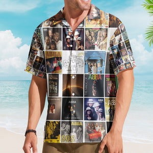 ABBA Hawaiian Shirt – Iconic Album Collage Vintage Music Style
