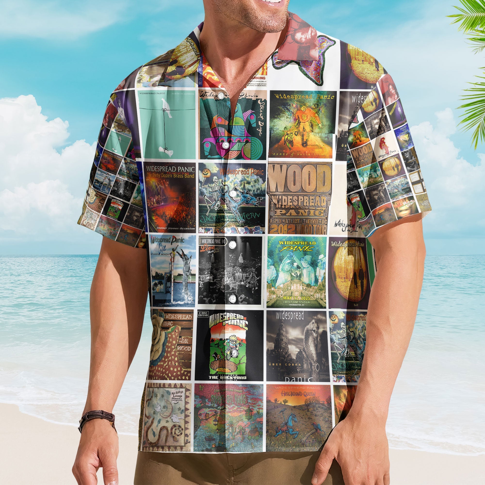 Widespread Panic Hawaiian Shirt – Vintage Album Collage Southern Rock Style