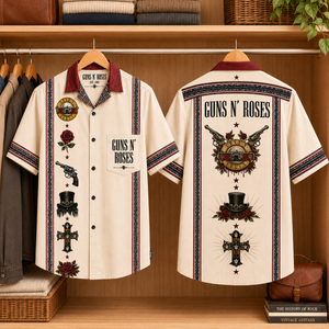 Guns N' Roses Luxury Design Hawaiian Shirt – Hard Rock Inspired Hawaiian Shirt