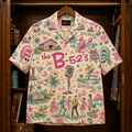 The B-52’s Hawaiian Shirt - Retro Tropical Rock Band AOP Button Up Shirt for Couples and Beach Vacation Style