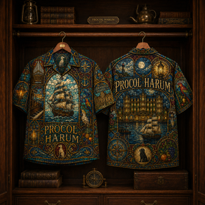 Procol Harum Hawaiian Shirt - Stained Glass Progressive Rock All-Over Print Button-Up Shirt