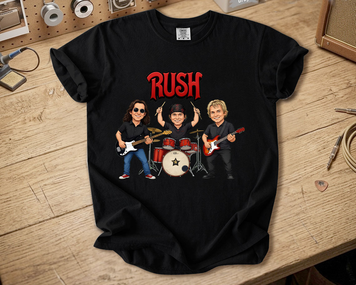 Rush Comfort Colors Tee Geddy Lee Neil Peart Alex Lifeson Band Members Tribute Shirt
