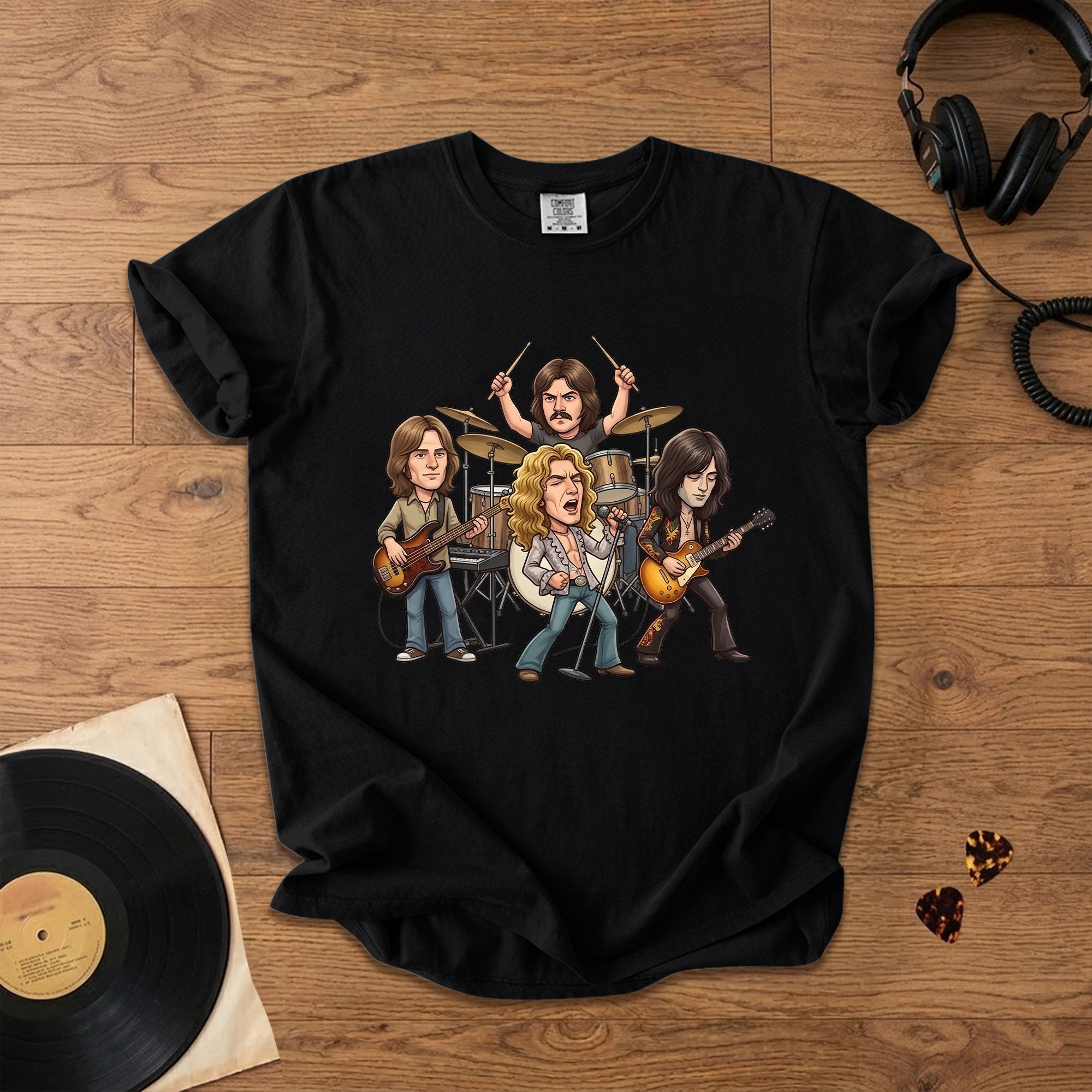 Led Zeppelin Vintage Rock Band Graphic T-Shirt Classic Music Fan Tee