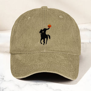 Headless Horseman Halloween Denim Cap