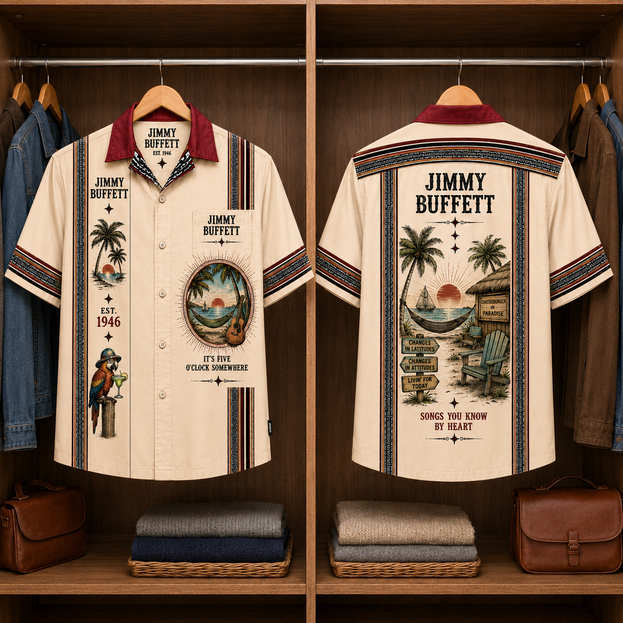 Jimmy Buffett Tropical Paradise Hawaiian Shirt – Mexican Inspired Hawaiian Shirt White Version
