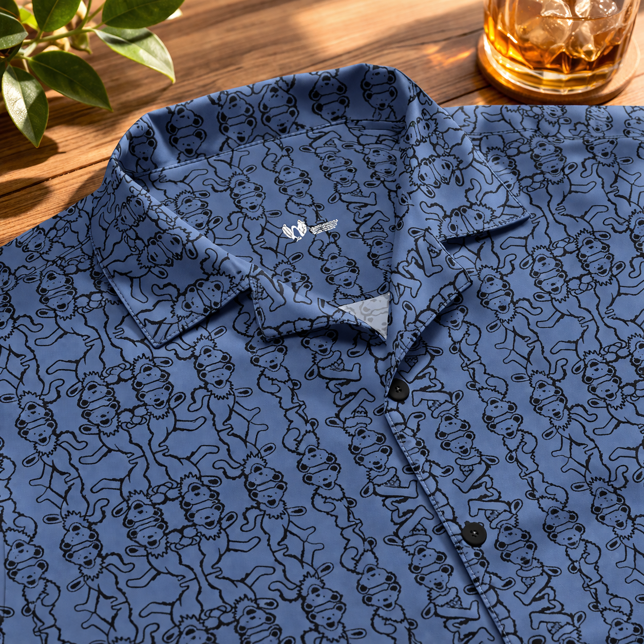 Grateful Dead Accent Hawaiian Shirt – Dancing Bears All-Over Print Button-Up