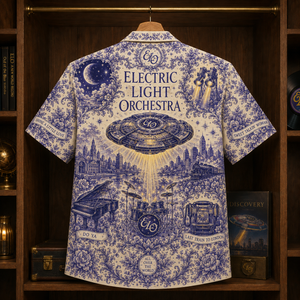 Electric Light Orchestra Hawaiian Shirt - Unisex Toile De Jouy ELO Spaceship Shirt