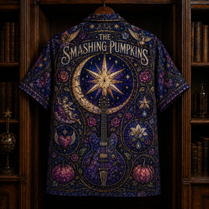The Smashing Pumpkins Hawaiian Shirt - Stained Glass Alternative Rock All-Over Print Button-Up Shirt