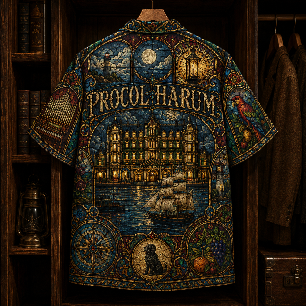 Procol Harum Hawaiian Shirt - Stained Glass Progressive Rock All-Over Print Button-Up Shirt