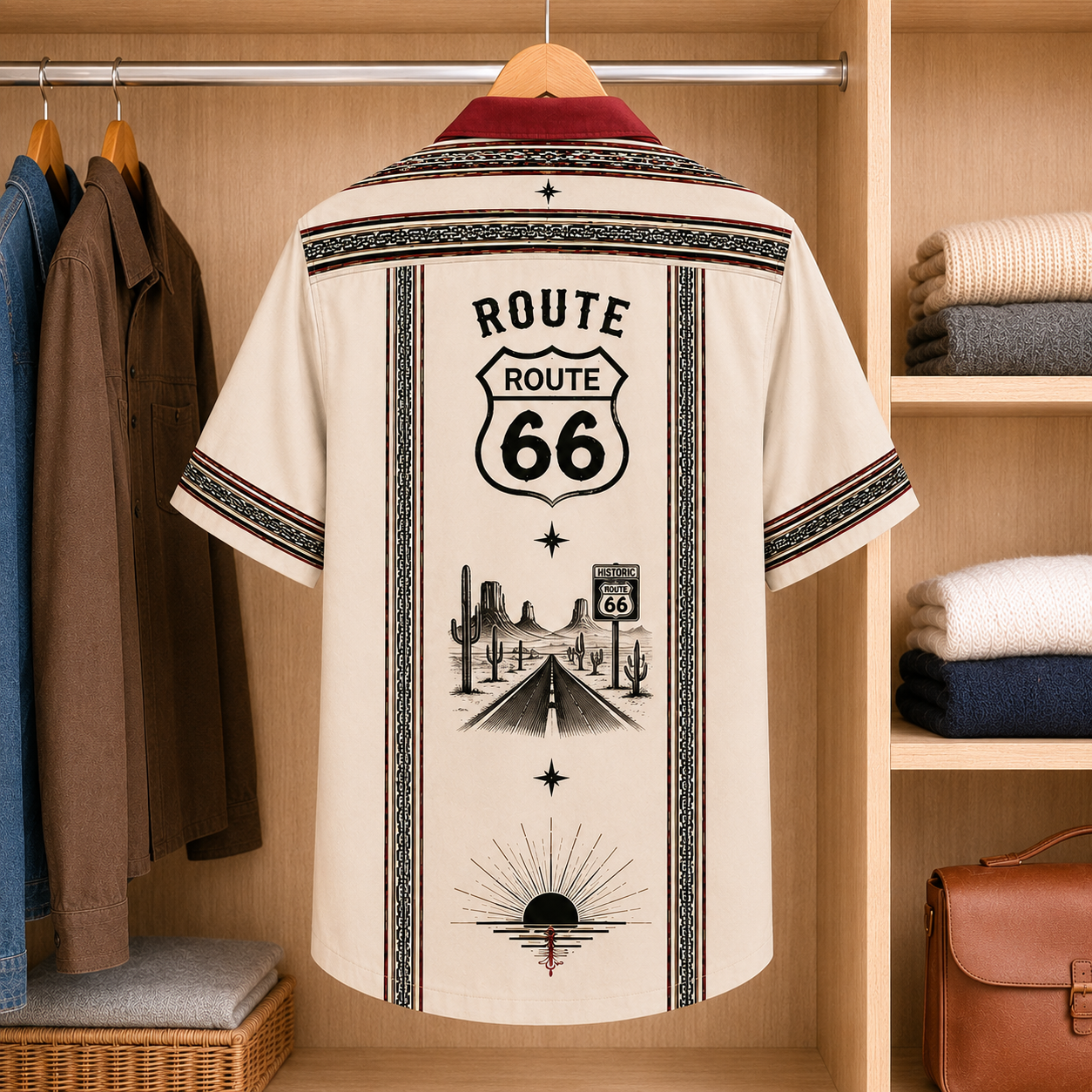 Route 66 Luxury Design Hawaiian Shirt – Mexican Inspired Hawaiian Shirt White Version