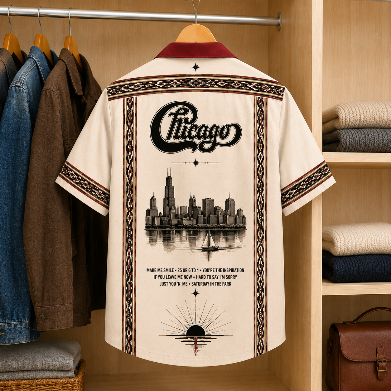 Chicago Luxury Design Hawaiian Shirt – Mexican Inspired Hawaiian Shirt White Version