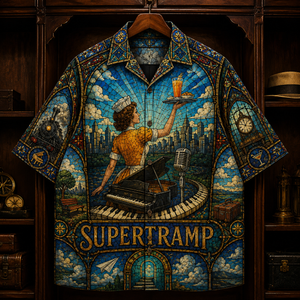 Supertramp Hawaiian Shirt - Stained Glass Progressive Rock All-Over Print Button-Up Shirt