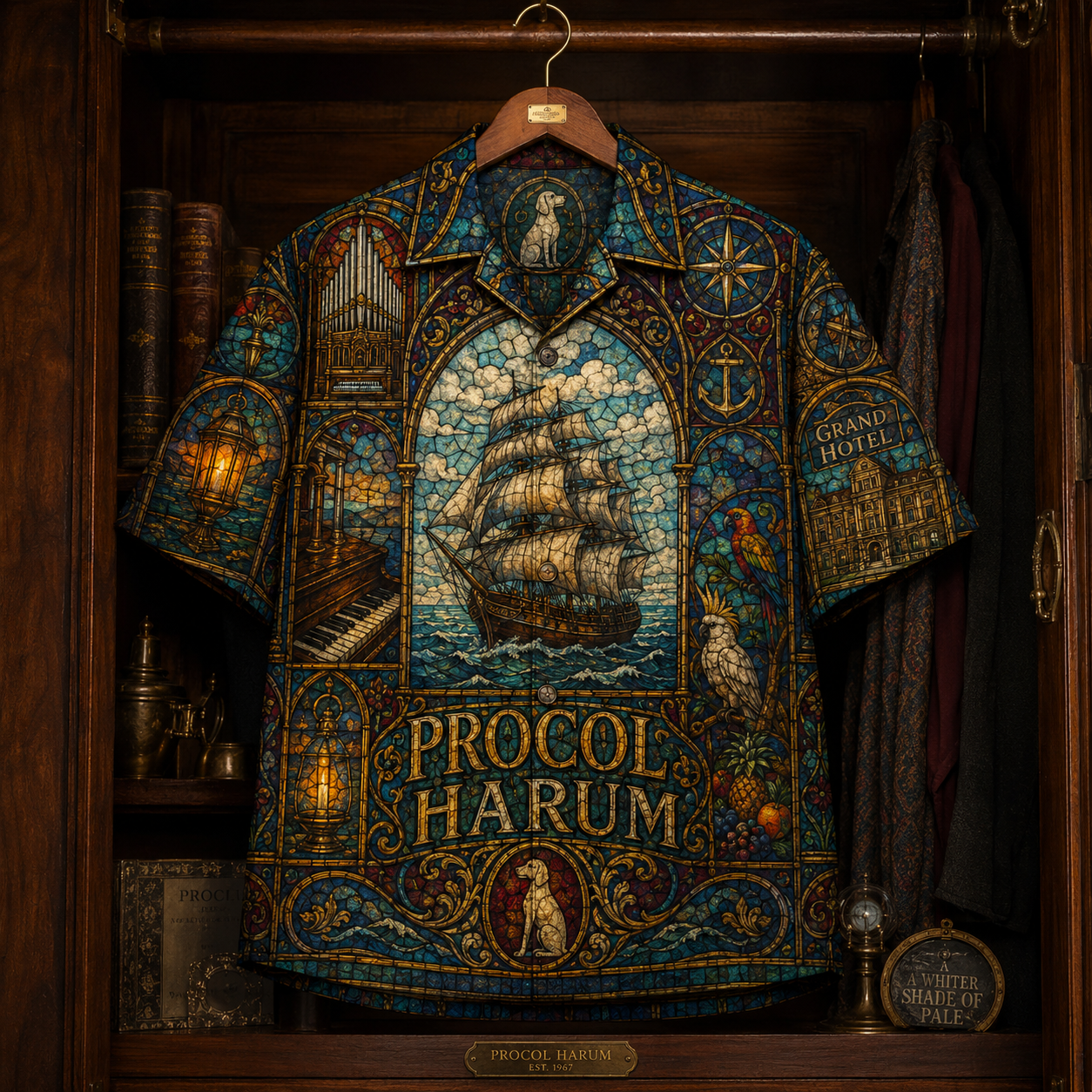Procol Harum Hawaiian Shirt - Stained Glass Progressive Rock All-Over Print Button-Up Shirt