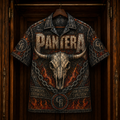 Pantera Hawaiian Shirt - Stained Glass Heavy Metal All-Over Print Button-Up Shirt