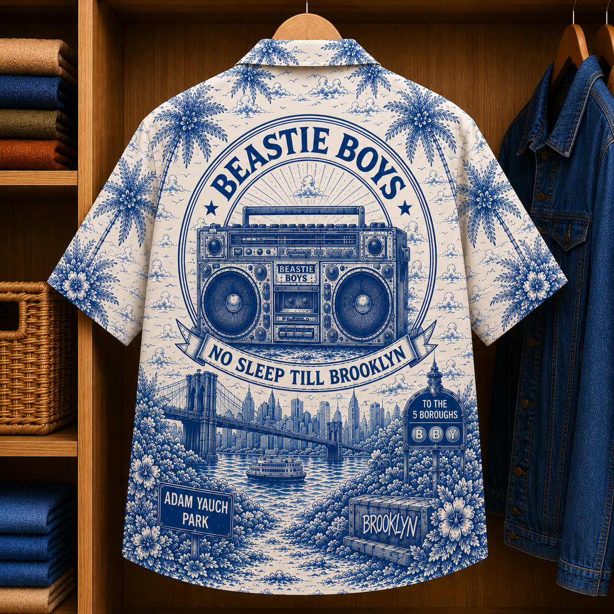 Beastie Boys Special Edition Tropical Hawaiian Shirt - Unisex Music Collage Button Up