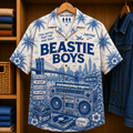 Beastie Boys Special Edition Tropical Hawaiian Shirt - Unisex Music Collage Button Up