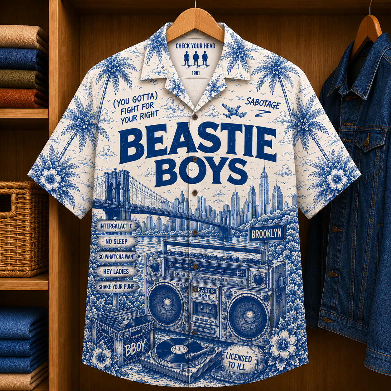 Beastie Boys Special Edition Tropical Hawaiian Shirt - Unisex Music Collage Button Up