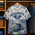 Aerosmith Special Edition Tropical Hawaiian Shirt - Unisex Music Collage Button Up