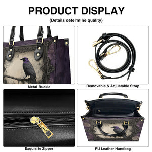 Gothic Raven Leather Handbag & Wallet Set Inspired by Edgar Allan Poe