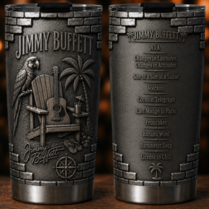 Jimmy Buffett Margaritaville Insulated Tumbler 3D Embossed Parrot Travel Cup