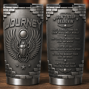 Journey 3D Printed Stainless Steel Tumbler Don't Stop Believin' Travel Mug Double Wall Vacuum Insulated Cup