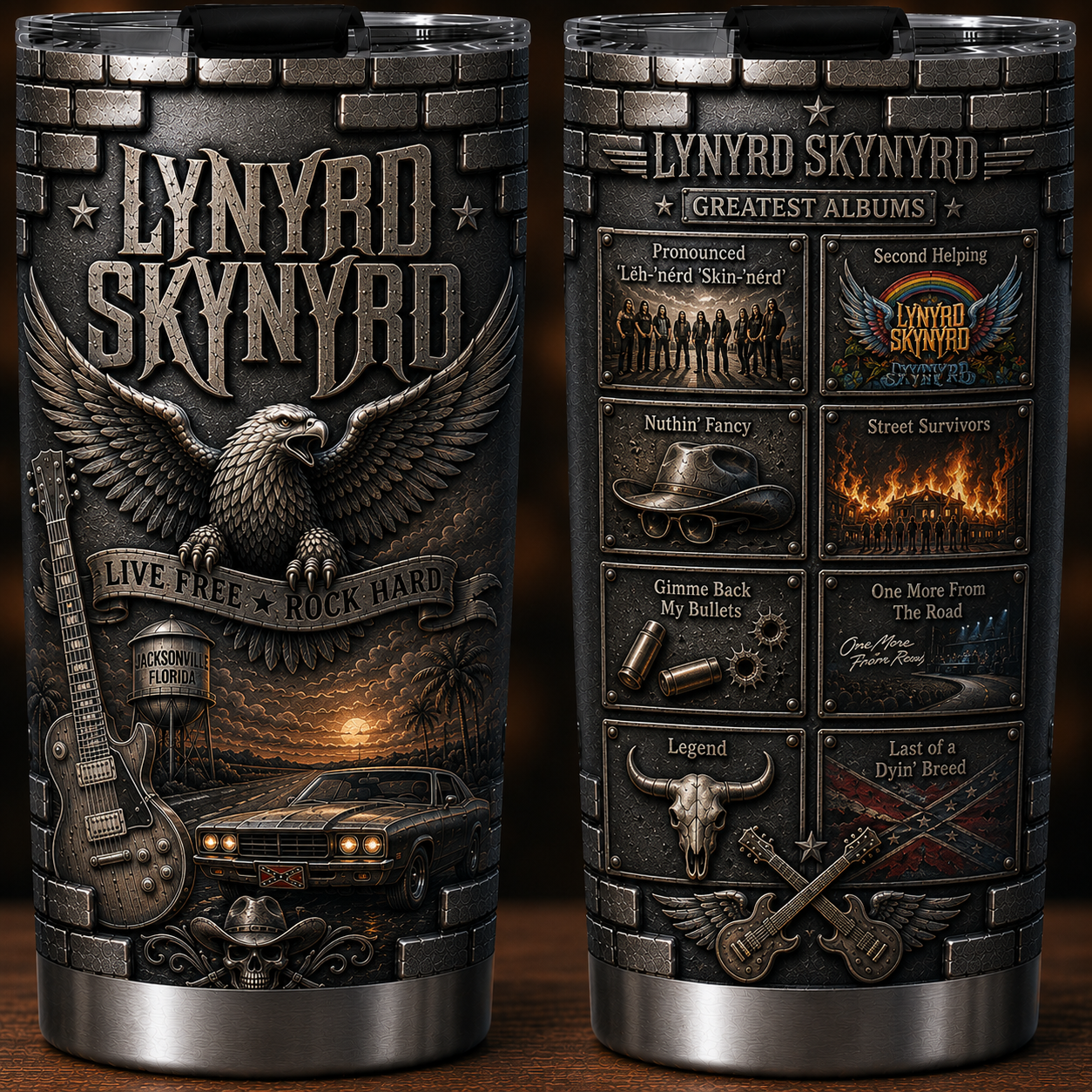 Lynyrd Skynyrd 3D Printed Tumbler Double Wall Vacuum Insulated Tumbler