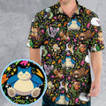 Floral Snorlax Bidoof Eevee Meloetta Pokemon Hawaiian Shirt