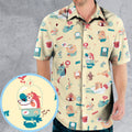 Ren and Stimpy Pattern Hawaiian Shirt