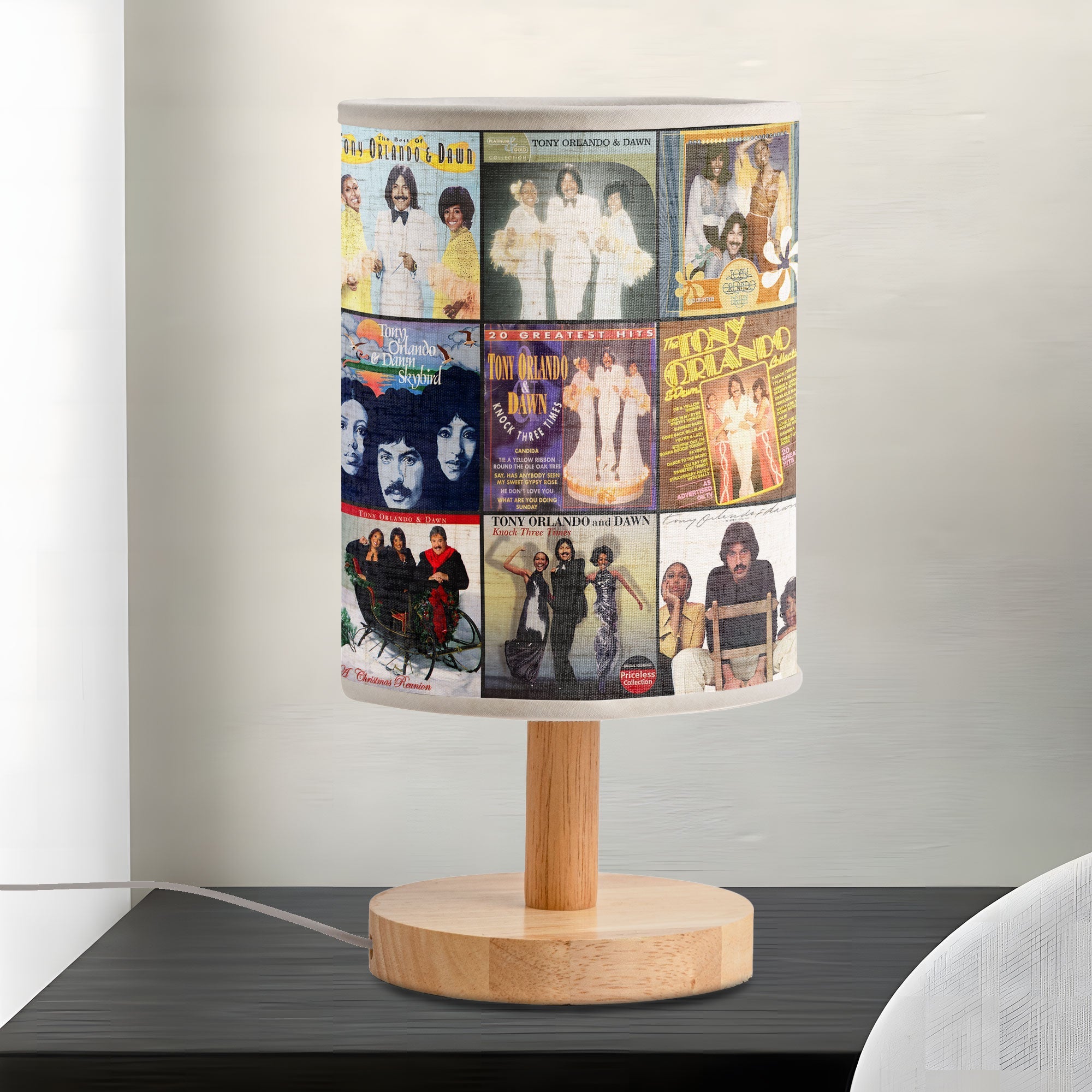 Tony Orlando & Dawn Vintage Album Cover Table Lamp - Retro 70s Music