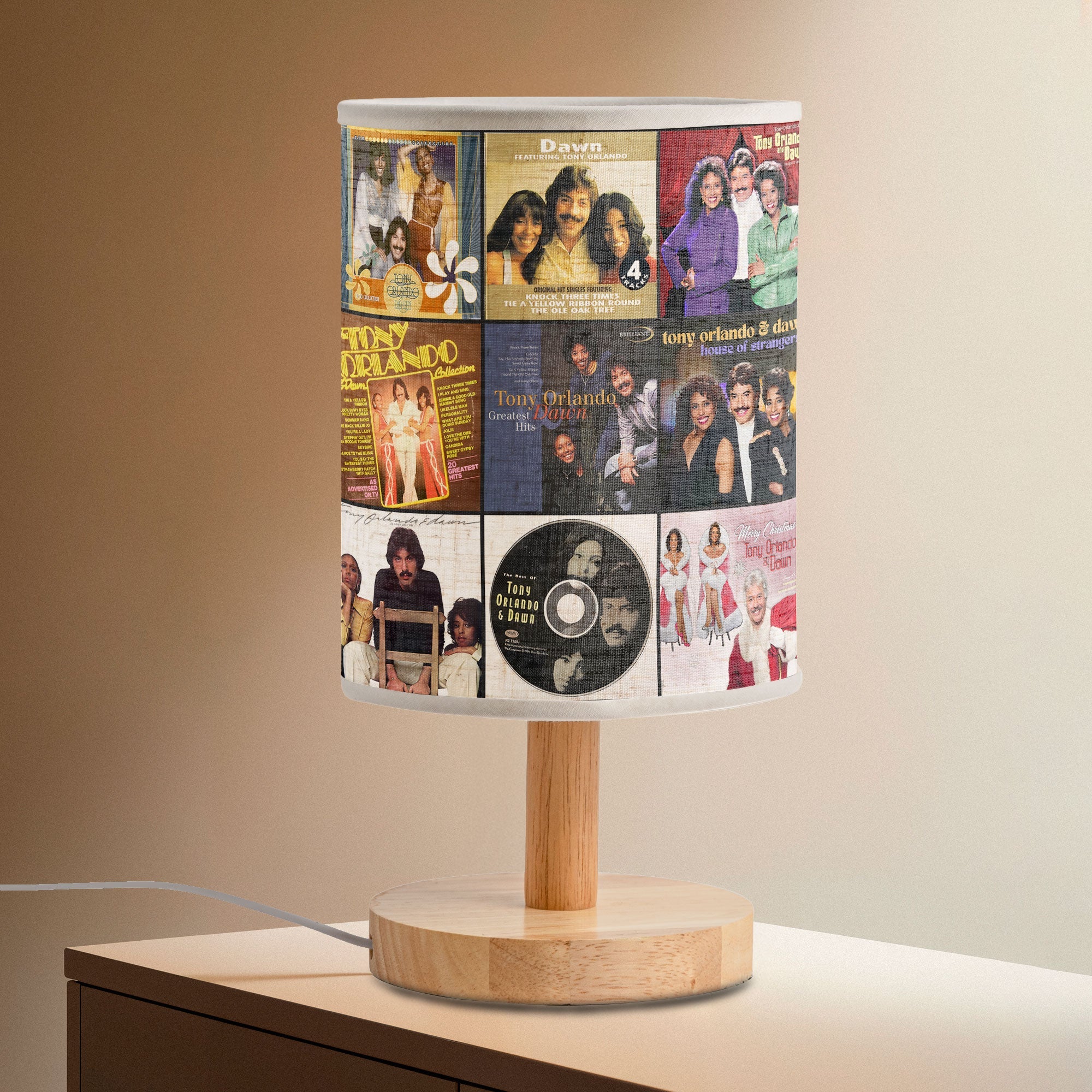 Tony Orlando & Dawn Vintage Album Cover Table Lamp - Retro 70s Music