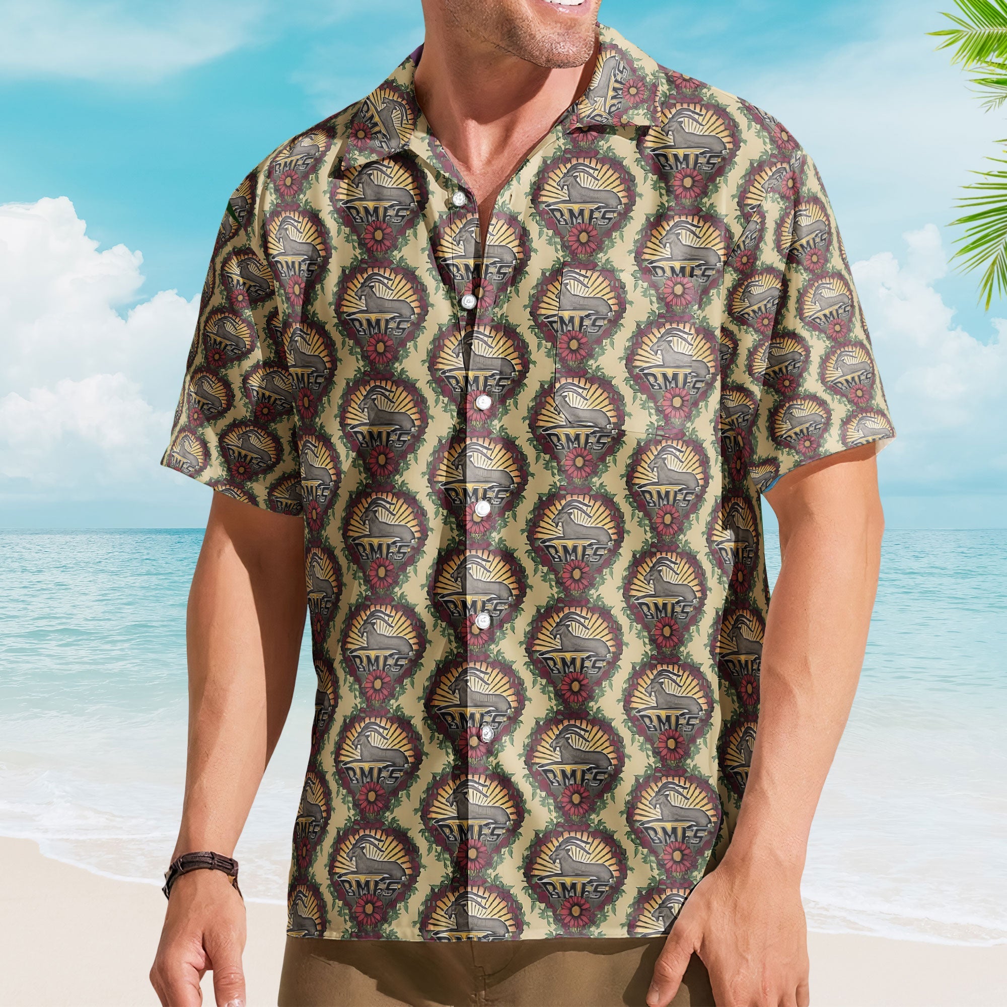 Billy Strings Goats Inspried Hawaiian Shirt – Billy Strings Goats Under the Stars All-Over Print Button-Up