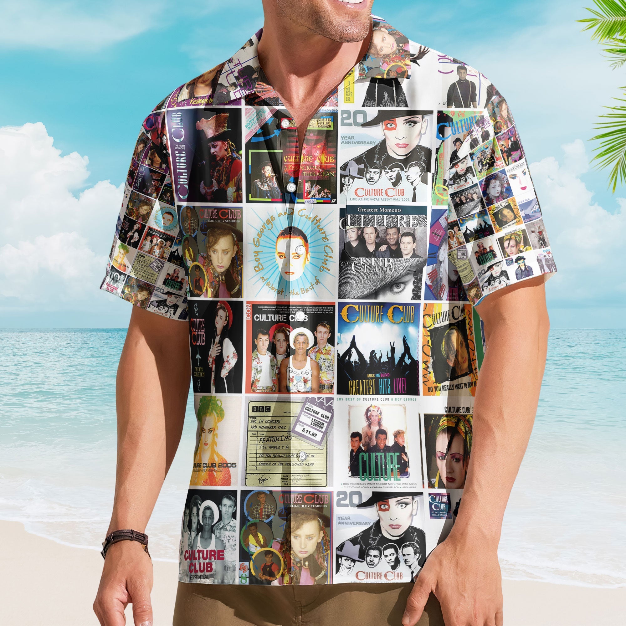 Culture Club Album Collage Hawaiian Shirt – Retro 80s Music Shirt