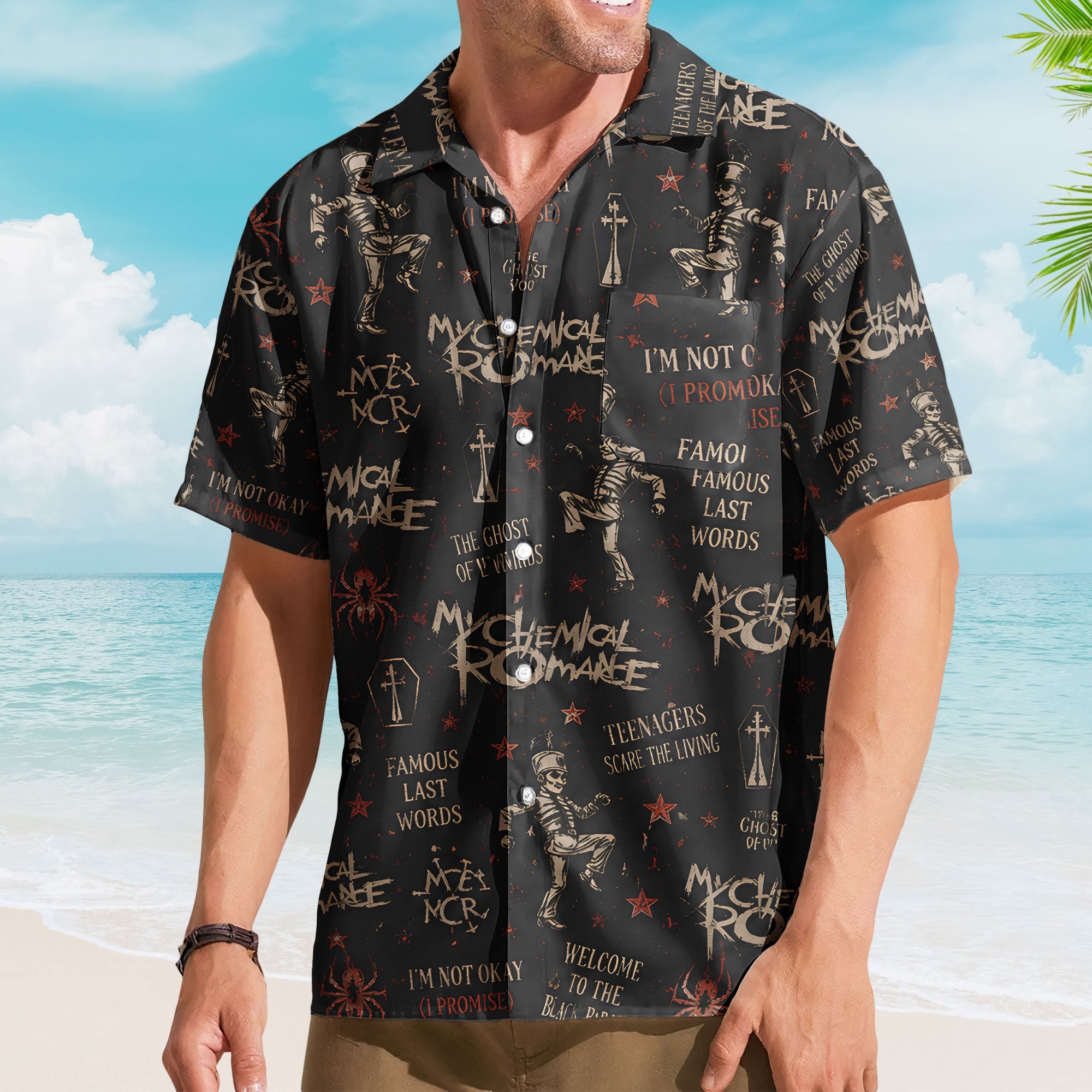 My Chemical Romance Hawaiian Shirt - Unisex Black Parade Soldier Summer Button Up