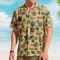 Classic Rock Band Logos Hawaiian Shirt - Unisex Cream Floral Rock Legends Collage Resort Wear
