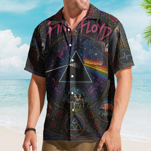 Pink Floyd Gothic Stained Glass Hawaiian Shirt - Unisex Retro Pink Floyd Concert Tour Merch