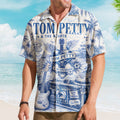 Tom Petty Ocean Scene Hawaiian Shirt - Unisex Heartbreaker Logo Fan Gifts Heartland Button Up