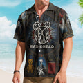 Radiohead Hawaiian Shirt - Unisex Retro Modified Bear Cathedral Window Button Up