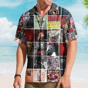 Mötley Crüe Album Collage Hawaiian Shirt – Rock Band Fan Shirt