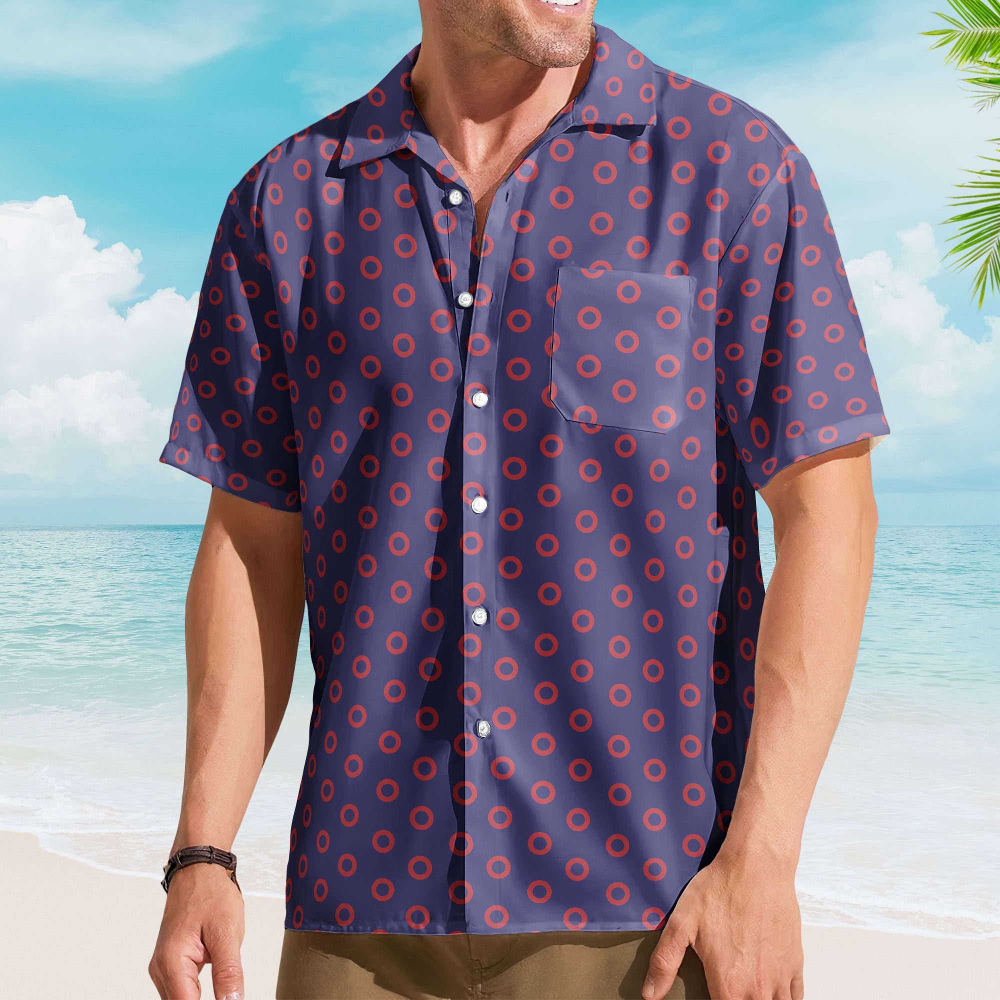 Phish Band Red Circle Hawaiian Shirt – Retro Music Inspired Concert Vacation Aloha Shirt