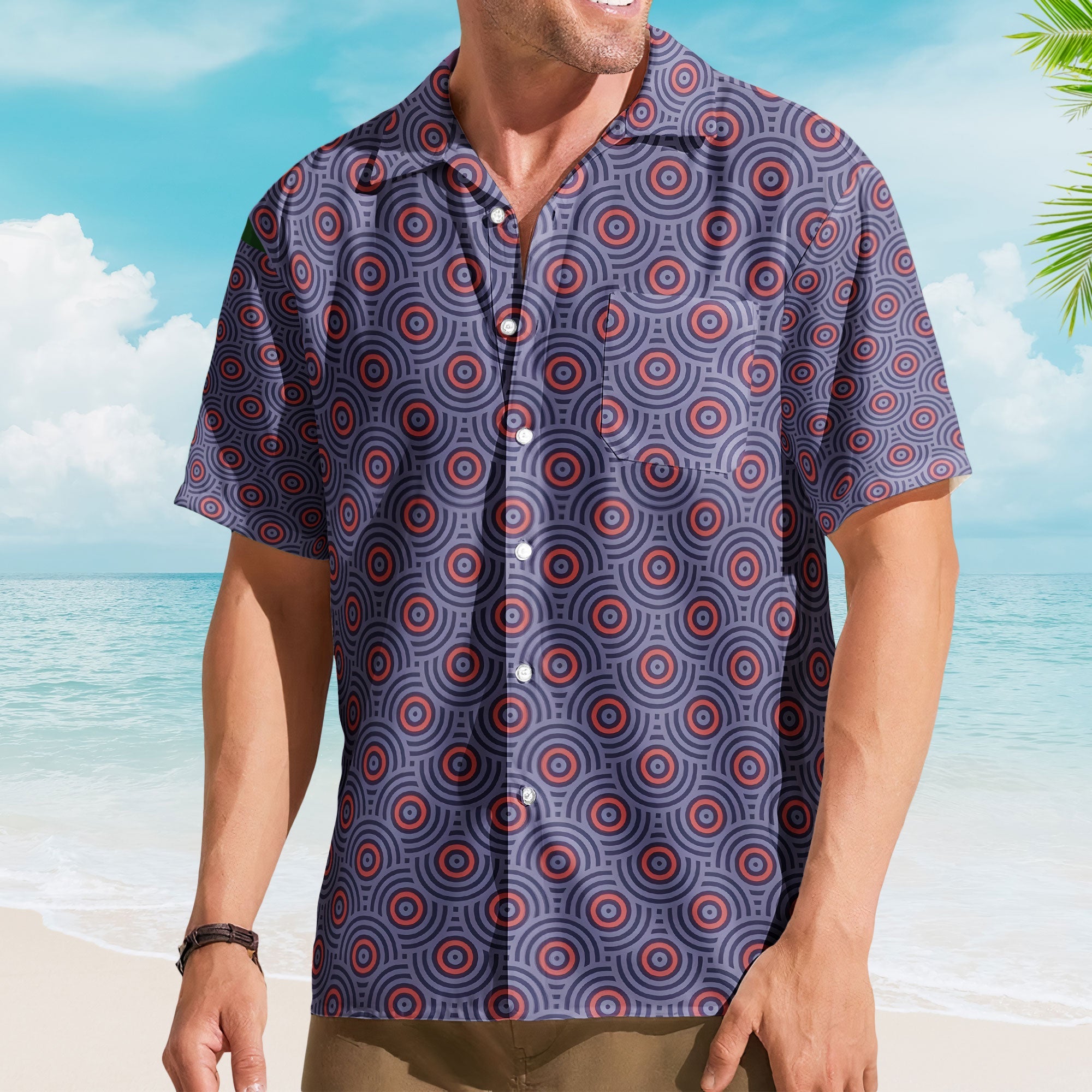 Phish Summer Donuts Unisex Hawaiian Shirt – Retro Geometric Hawaiian Button-Up Shirt