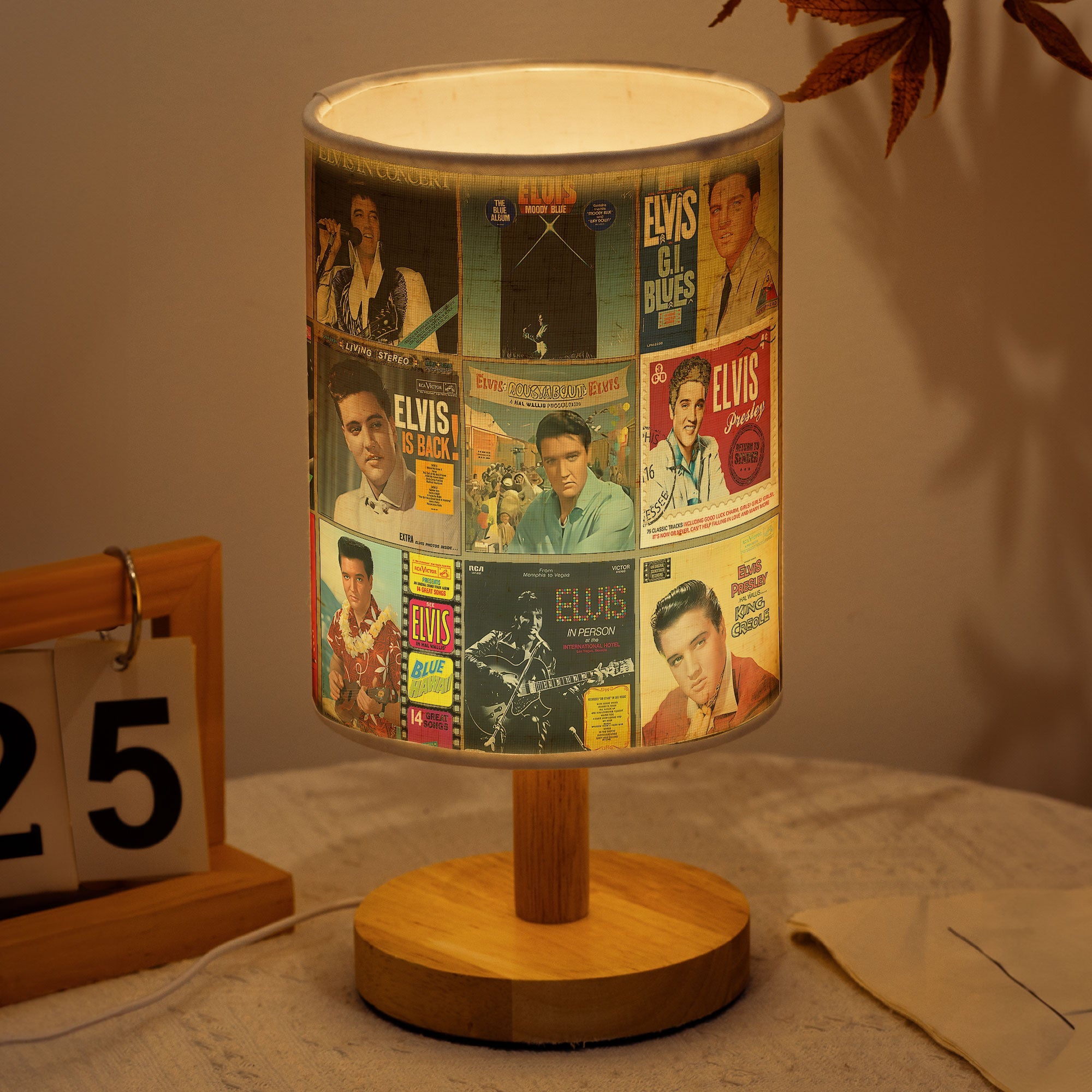King of Rock Elvis Presley Album Art Fabric Lamp
