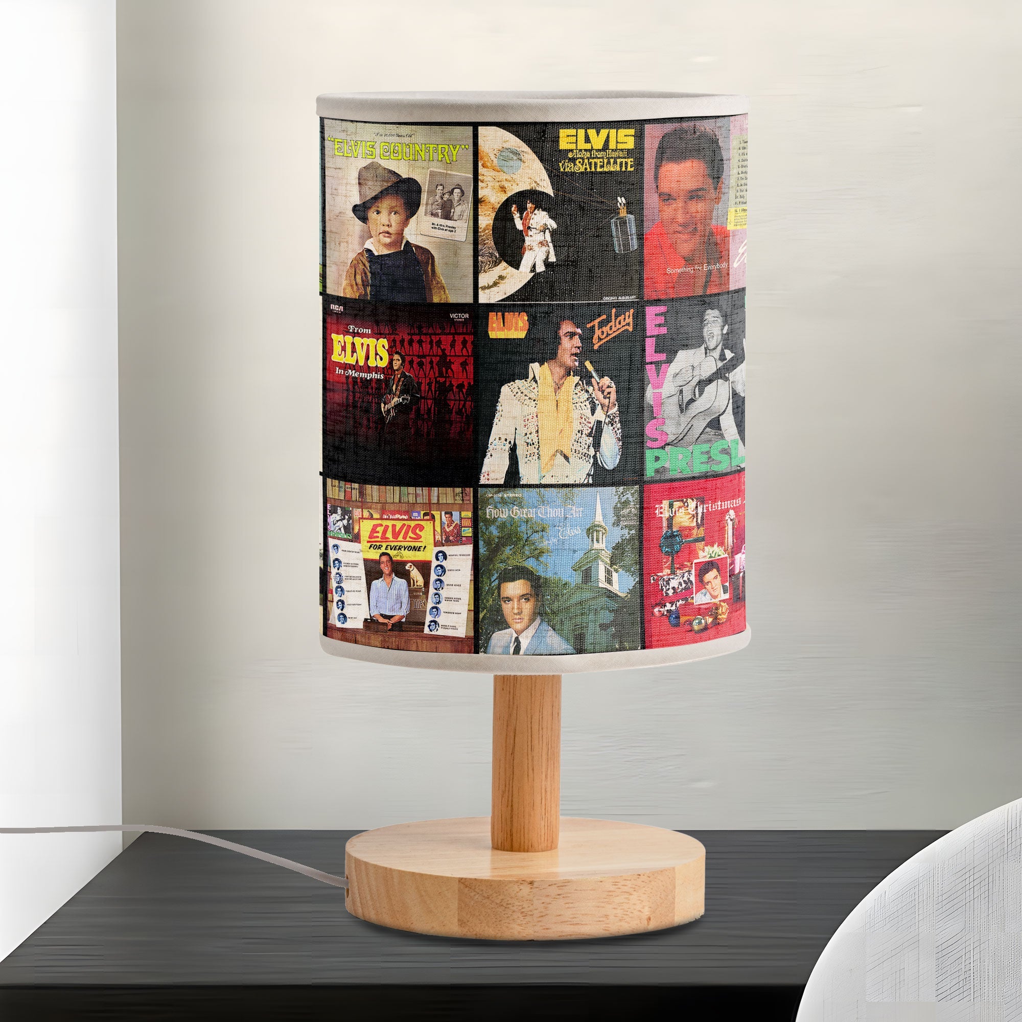 King of Rock Elvis Presley Album Art Fabric Lamp