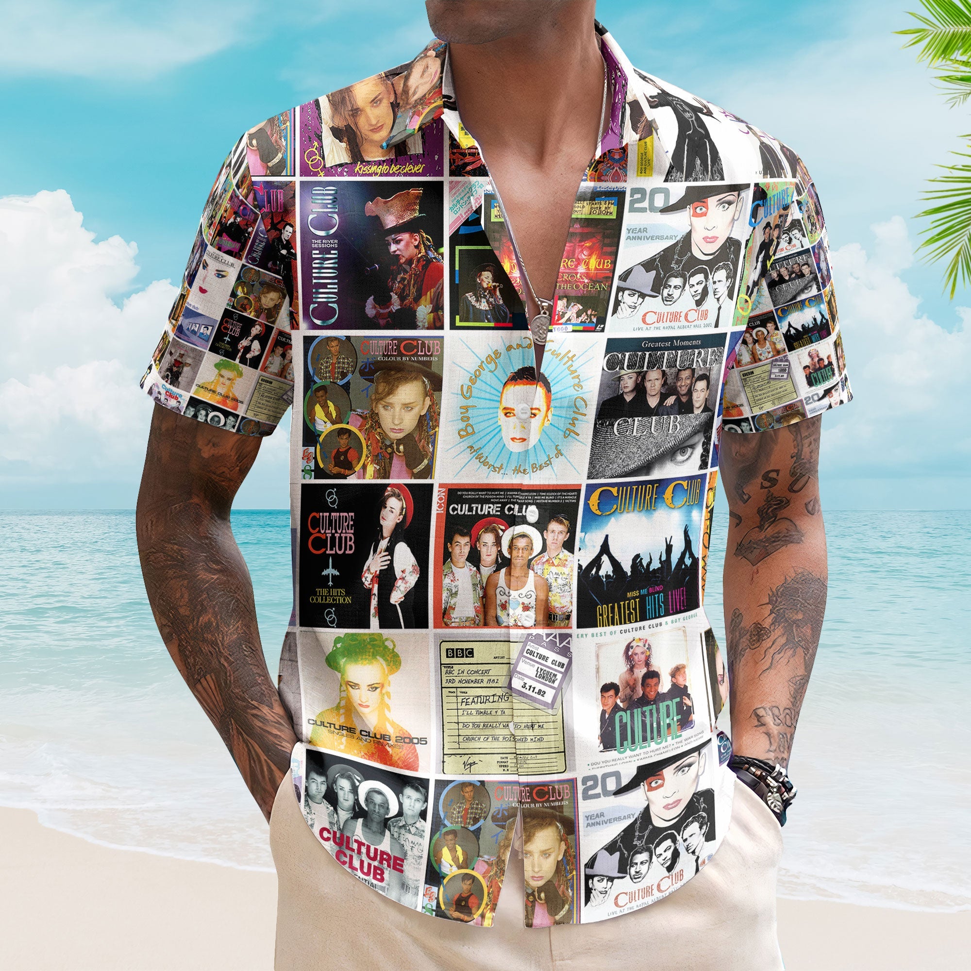 Culture Club Album Collage Hawaiian Shirt – Retro 80s Music Shirt