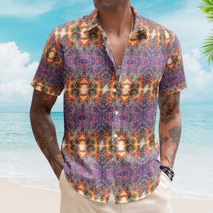 Grateful Dead Inspried Unisex Hawaiian Shirt – Skull & Roses Bolt All-Over Print Button-Up