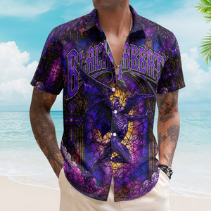 Black Sabbath Stained Glass Hawaiian Shirt - Unisex Heavy Metal Henry Demon Button Up