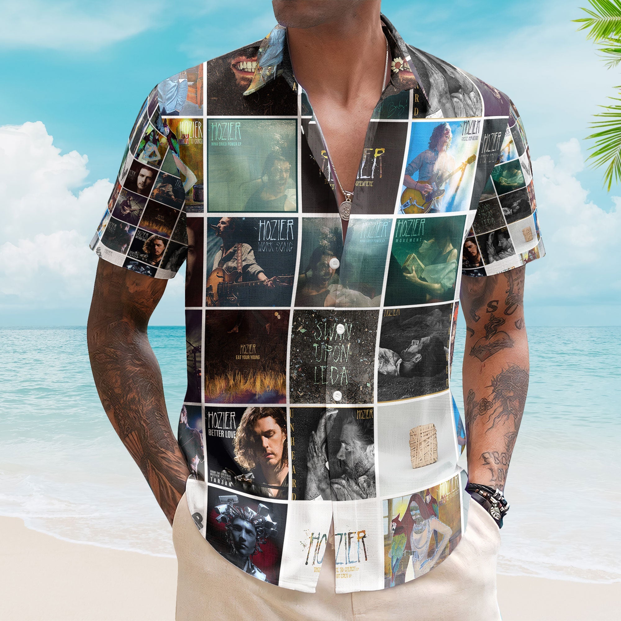 Hozier Album Collage Hawaiian Shirt – Indie Folk Music Fan Shirt