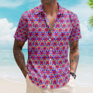 Phish Vegas Donuts Unisex Hawaiian Shirt – Retro Geometric Hawaiian Button-Up Shirt